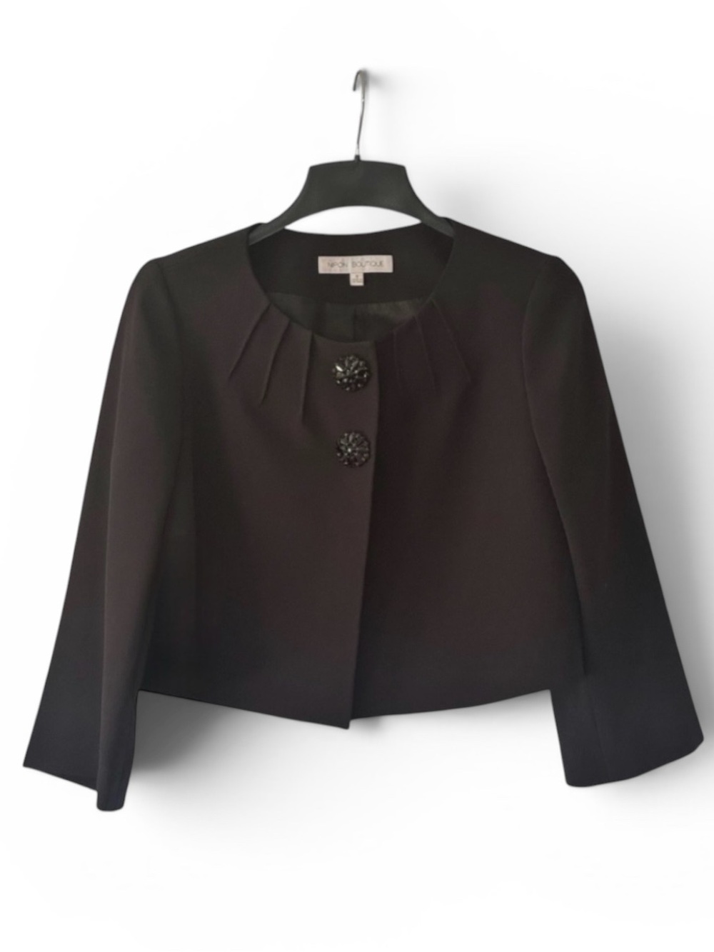 Vintage Nipon Boutique Chic Cropped Jacket Black Size 8